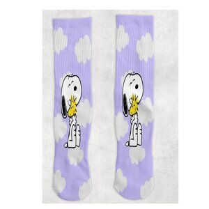 Snoopy Woodstock Hugging Sublimated front and back Adult Crew Socks